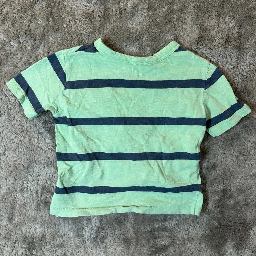 Baby Gap Toddler 12-18 Months Green Blue Stripe T Shirt Boys